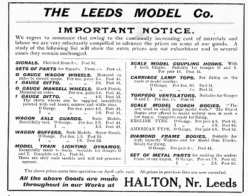Leeds 1916 April Advertisement