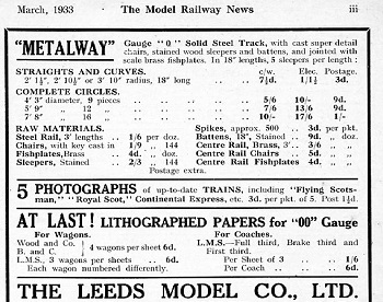 Leeds 1933 March Advertisement
